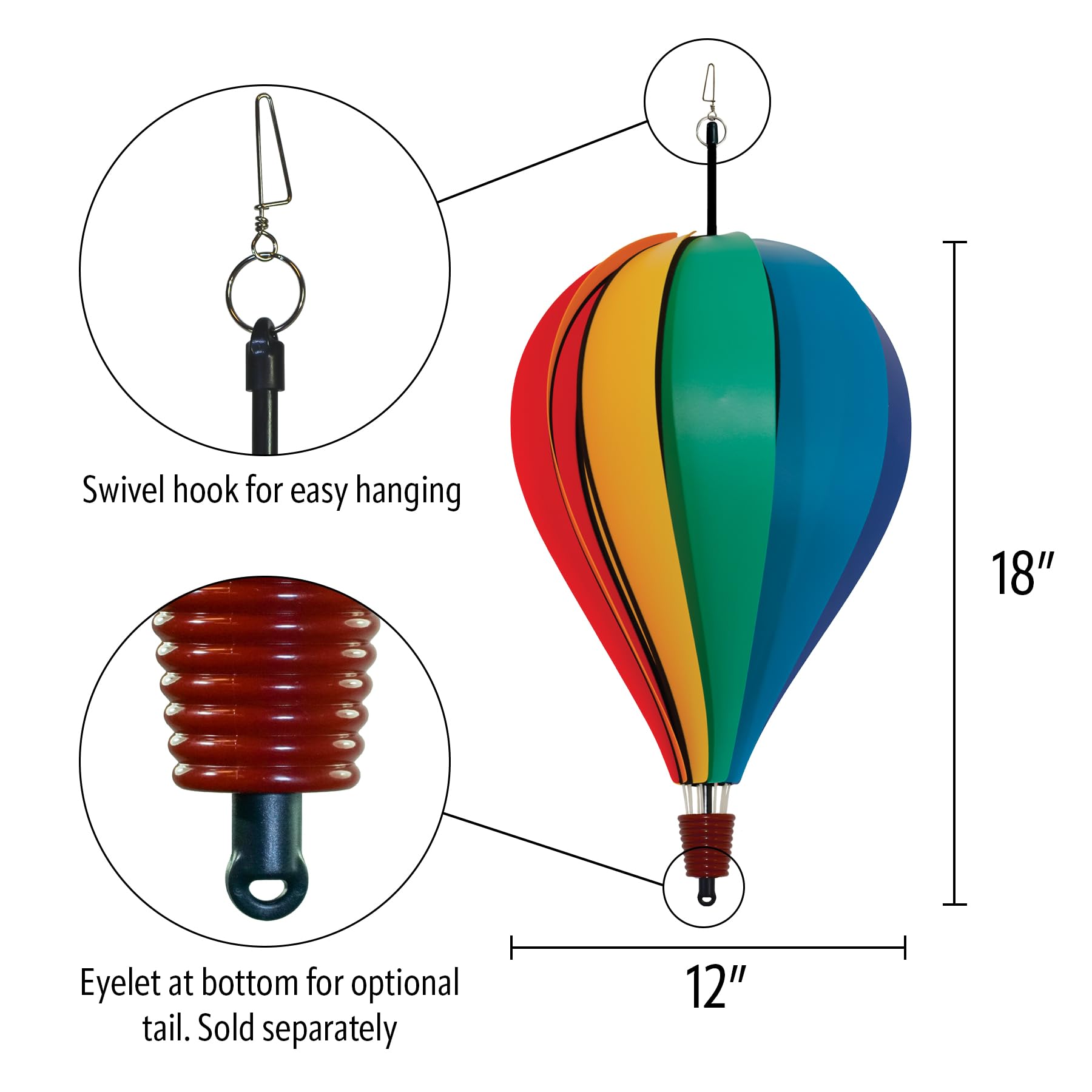 Amazon.com: In the Breeze Rainbow Poly 10-Panel Hot Air Balloon